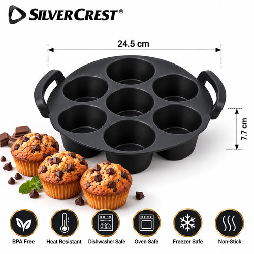 قالب مافن دائري من SilverCrest – من7 تجاويف  |   SilverCrest 7-Cup Muffin Baking Pan