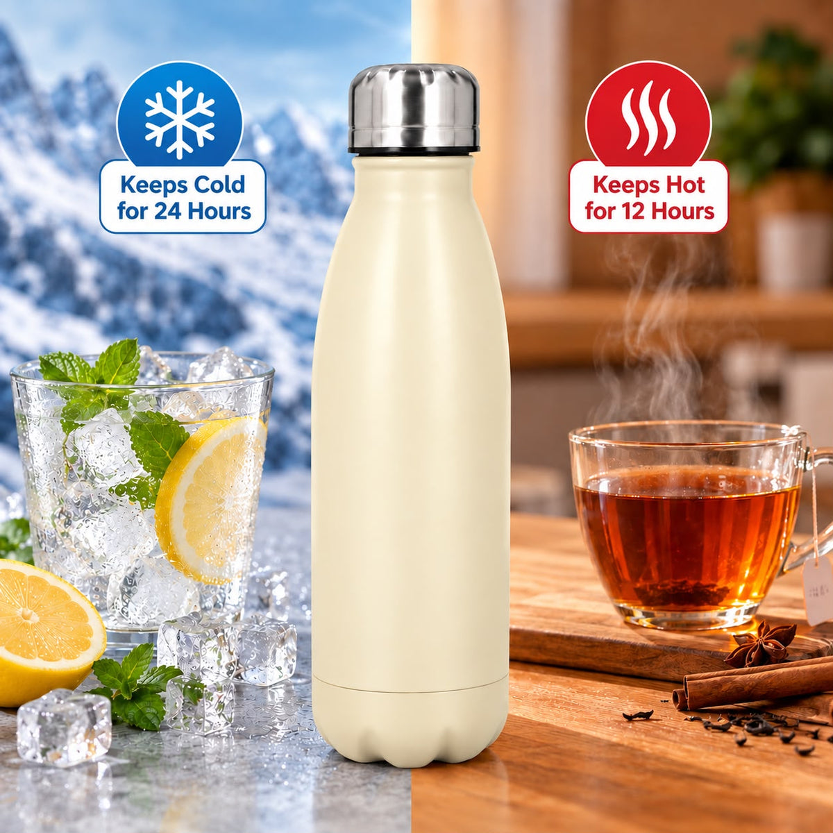 زجاجة حرارية معزولة من SilverCrest – بسعة 500 مل | SilverCrest Insulated Bottle – 500 ml